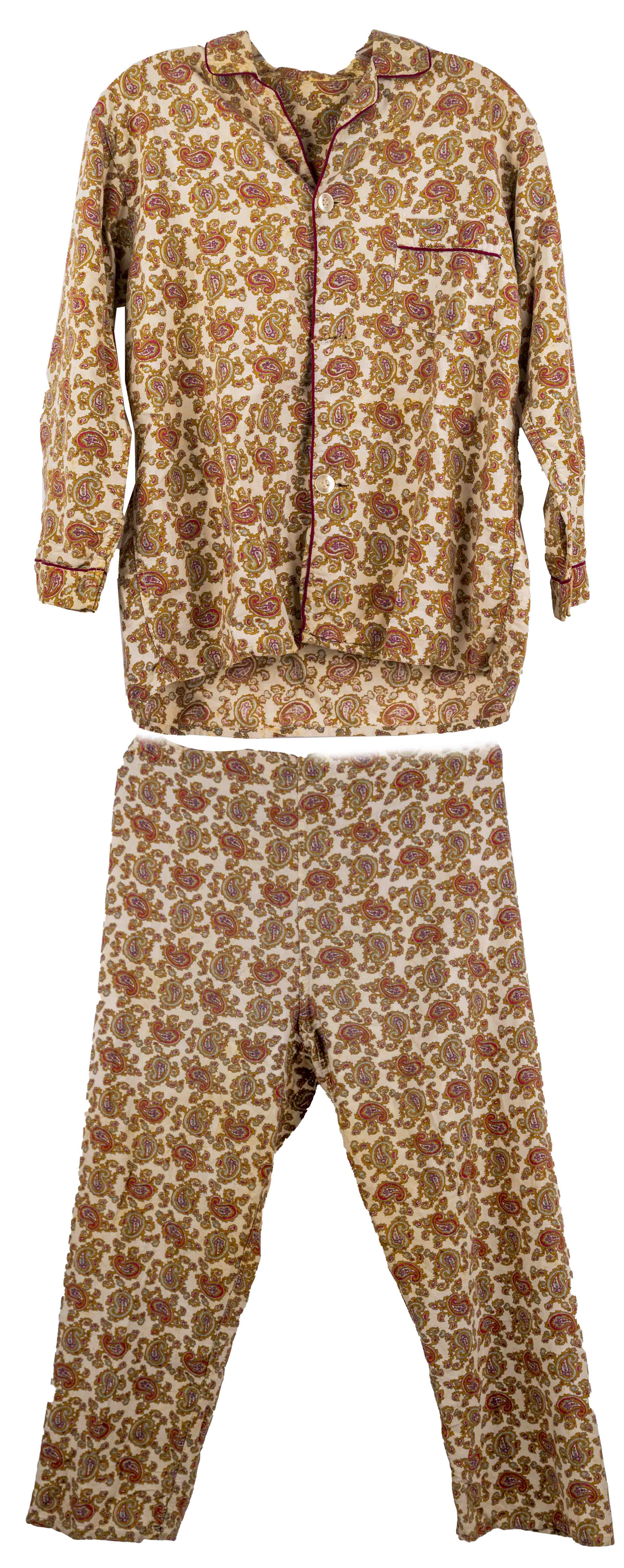 Lot Detail - Bruce Lee's Personally Owned & Worn Pajamas in a Paisley ...