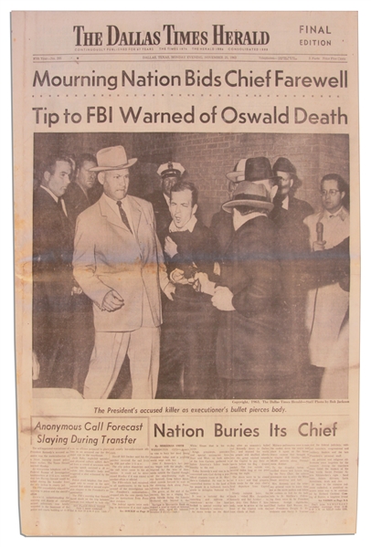 Dallas Newspaper Reporting on JFK's Funeral & the Killing of Lee Harvey Oswald