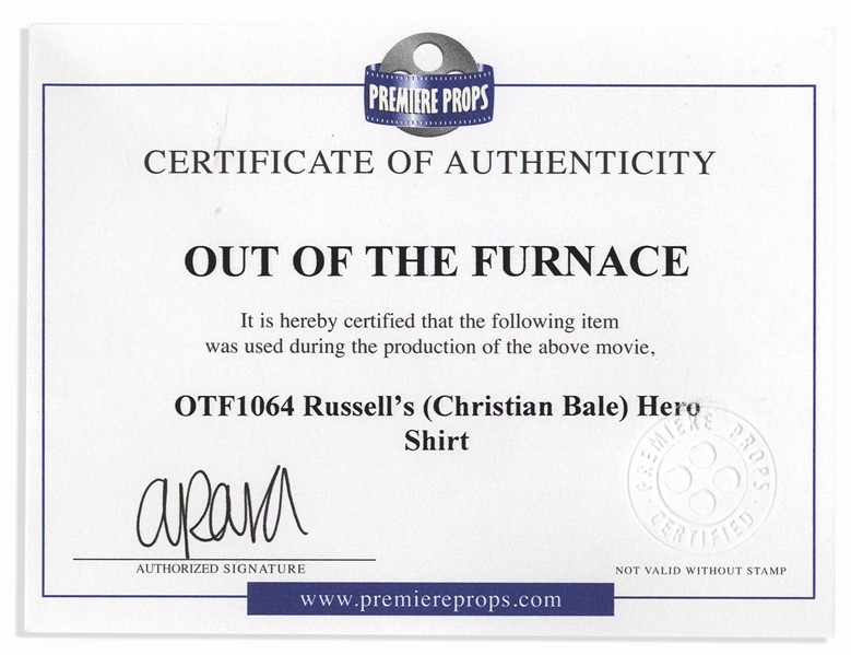 Christian Bale's Screen-Worn Hero Shirt From ''Out of the Furnace''