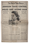 The Dallas Times Herald From 23 November 1963 Following John F. Kennedys Assassination