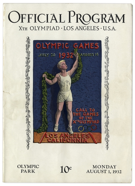 1932 Summer Olympics Program, Held in Los Angeles