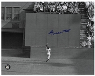 Famous World Series Photo From 1954, ''The Catch'' Signed by Willie Mays -- 10'' x 8'' Photo in Near Fine Condition -- With ''Say Hey'' Authentication