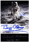 Buzz Aldrin and Michael Collins Signed 20 x 16 Photo as Aldrin Walks on the Moon -- With Novaspace COAs