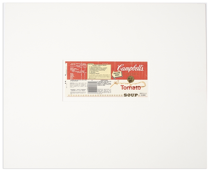 Andy Warhol Signed Campbell's Soup Label -- With PSA/DNA COA
