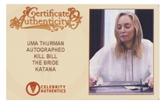 Uma Thurman Signed Katana Sword, Her Weapon From ''Kill Bill''