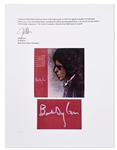 Bob Dylan Signed Album ''Blood on the Tracks'' -- With a COA From Dylan's Manger, Jeff Rosen