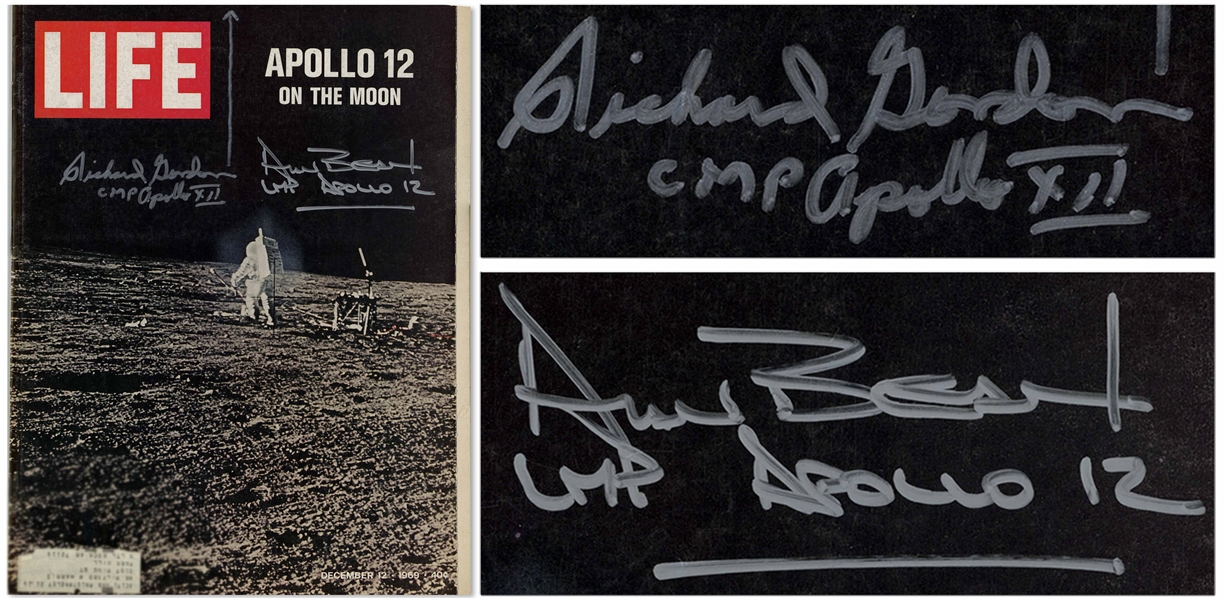 Richard Gordon and Alan Bean Signed ''LIFE'' Magazine Featuring the Apollo 12 Mission -- With JSA COA
