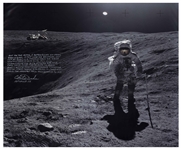 Charlie Duke 20 x 16 Photo of His Experience on the Moon: ...I didnt worry that some strange creature out of Star Wars was going to jump out...and gobble us up...