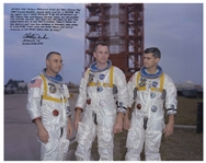 Apollo 16 Moonwalker Charlie Duke Signed 20 x 16 Photo of the Apollo 1 Crew -- Duke Served on the Post-Fire Team to Improve Safety for the Apollo Astronauts