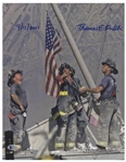 Photographer Thomas E. Franklin Signed 11 x 14 Photo of Raising the Flag at Ground Zero Dated 9/11/2001 -- With Beckett COA
