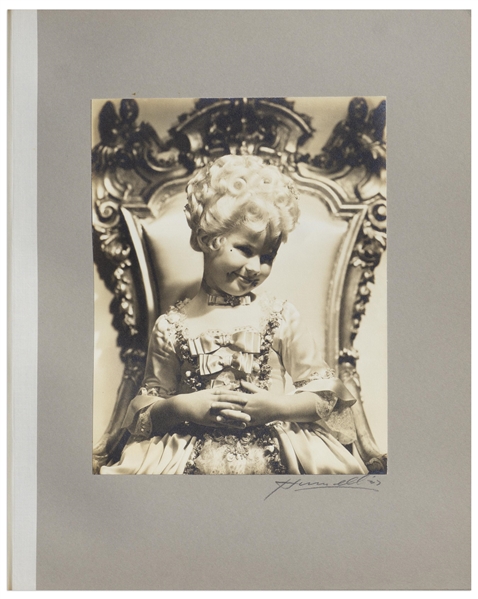 Shirley Temple Personally Owned Photo From ''Heidi'' as Marie Antoinette -- Portrait Signed by Photographer George Hurrell on Mat