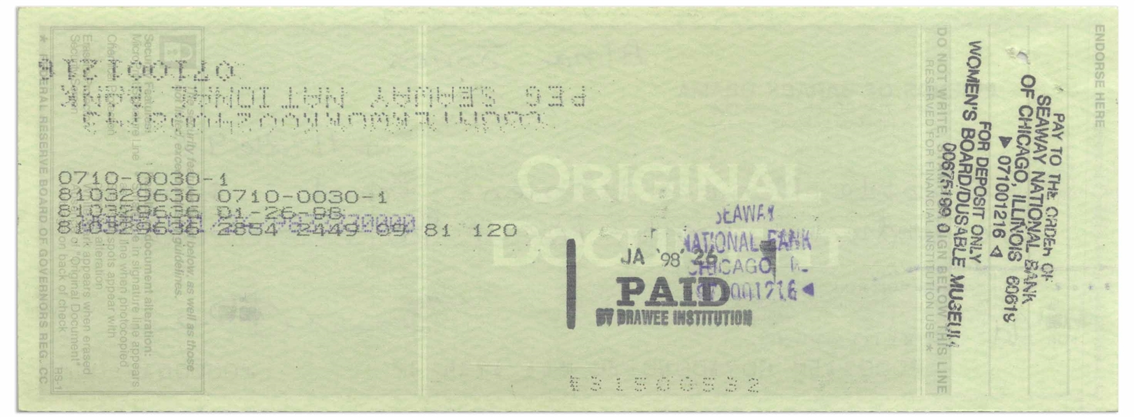 Scarce Check Signed by Barack Obama From the ''Friends of Barack Obama'' Bank Account