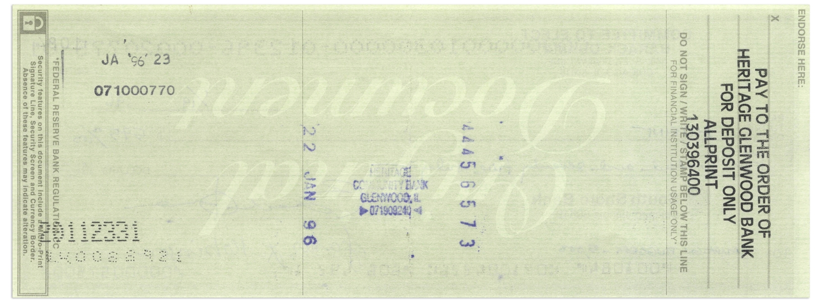Scarce Check Handwritten and Signed by Barack Obama From the ''Committee to Elect Barack Obama'' Bank Account