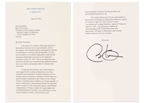 Barack Obama Souvenir Letter Signed Regarding the Re-Establishment of Diplomatic Relations Between the United States and Cuba