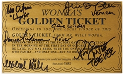 Willy Wonka Cast-Signed Golden Ticket -- With PSA/DNA COA