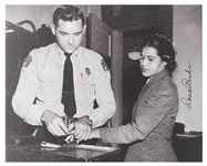 Rosa Parks Signed 10 x 8 Photo of Her Being Booked After Her Arrest