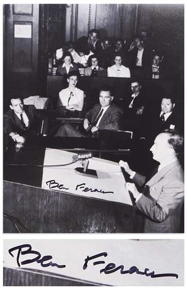 Nuremberg Lawyer Ben Ferencz Signed 8'' x 10'' Photo