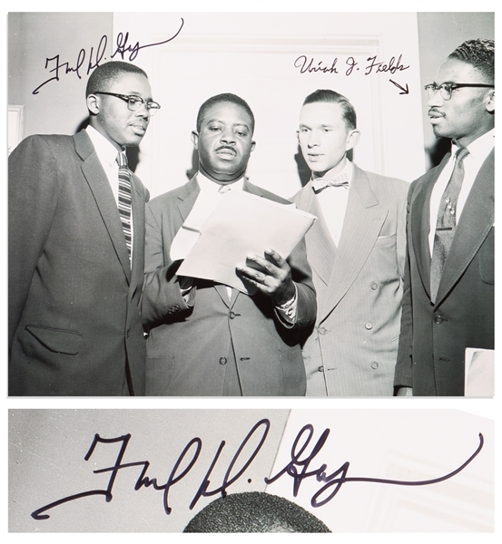 Montgomery Bus Boycott Leaders Fred Gray and Uriah Fields Signed 10'' x 8'' Photo