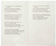 First Edition of Sylvia Plath's Poem ''A Winter Ship'' -- One of Only 60 Copies Extant, Personally Owned by Sylvia Plath