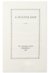 First Edition of Sylvia Plath's Poem ''A Winter Ship'' -- One of Only 60 Copies Extant, Personally Owned by Sylvia Plath