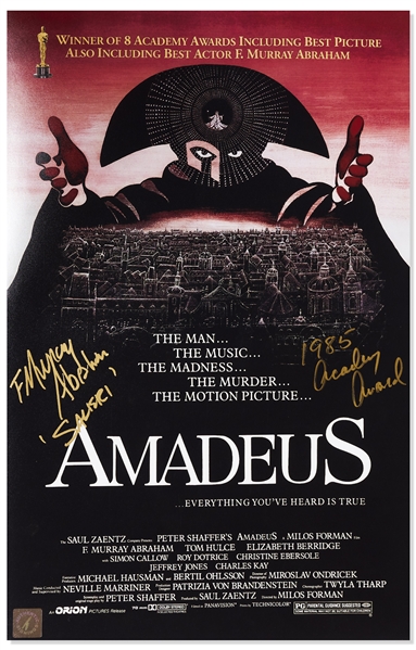 F. Murray Abraham Signed 11'' x 17'' Photo of the ''Amadeus'' Poster -- Abraham Won the Academy Award for Best Actor in ''Amadeus''