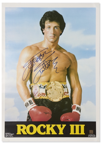Sylvester Stallone Signed ''Rocky III'' Poster From 1982