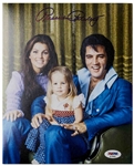 Priscilla Presley Signed 8 x 10 Photo of Her With Elvis & Lisa Marie -- With PSA/DNA COA