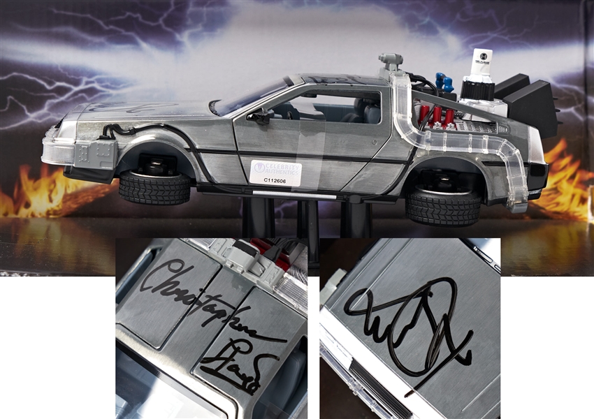 Michael J. Fox and Christopher Lloyd Signed ''Back to the Future'' Time-Traveling DeLorean