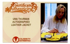 Yellow Leather ''Kill Bill'' Jacket Signed by Uma Thurman