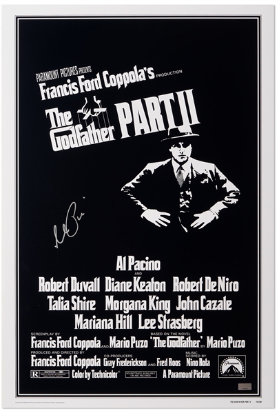 Al Pacino Signed 16'' x 24'' Photo of ''The Godfather II'' Movie Poster