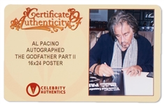 Al Pacino Signed 16'' x 24'' Photo of ''The Godfather II'' Movie Poster