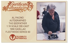 Al Pacino Signed Model of ''The Godfather'' 1955 Cadillac