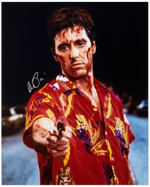 Al Pacino Signed 16'' x 20'' Photo as Tony Montana in ''Scarface''