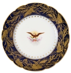 Breakfast Plate From the Benjamin Harrison Administration -- Blue Border Accented by Goldenrod & Encircled With 44 Stars
