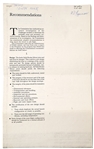 Richard Feynman Signed ''Recommendations'' of the Rogers Commission Report Investigating the Crash of the Space Shuttle Challenger