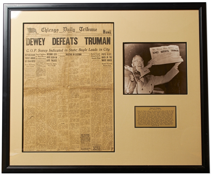 ''Dewey Defeats Truman'' Newspaper -- The Most Famous Newspaper Mistake of All Time