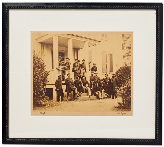 Original Mathew Brady Civil War Photograph of General Sheridan and His Staff