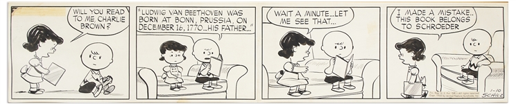 Very Early 1953 Peanuts Comic Strip by Charles Schulz -- Featuring Charlie Brown & Lucy