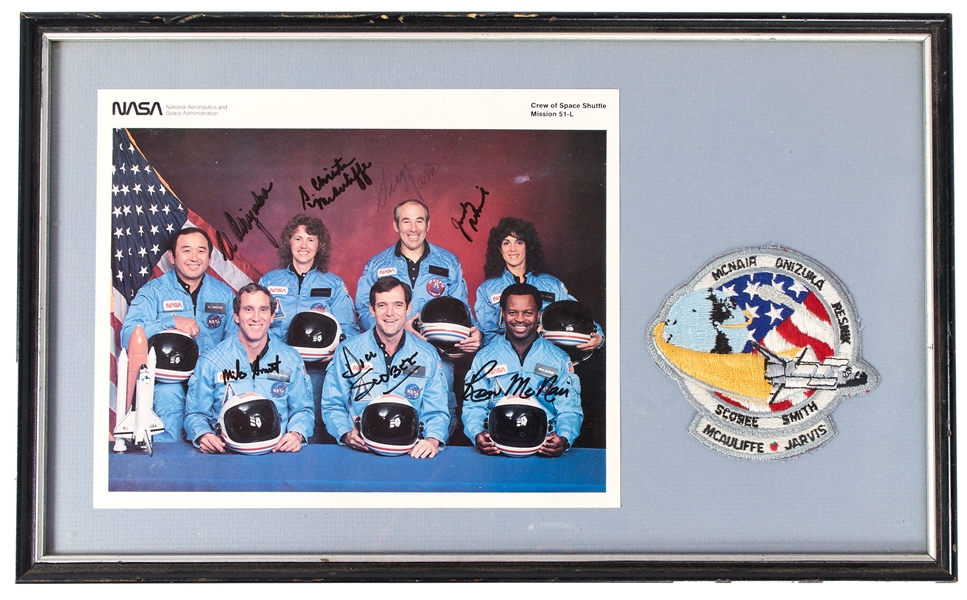 Space Shuttle Challenger Crew-Signed 10'' x 8'' Photo -- Signed by All Seven & Uninscribed