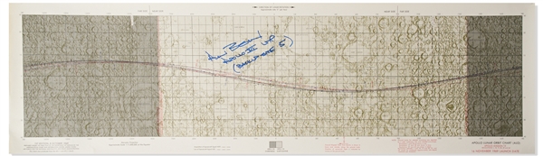 Alan Bean Signed Lunar Orbit Chart for the Apollo 12 Mission