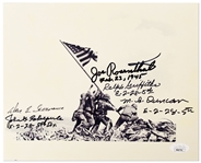 Joe Rosenthal Signed Iwo Jima Flag Raising Photo -- With JSA & University Archives COAs
