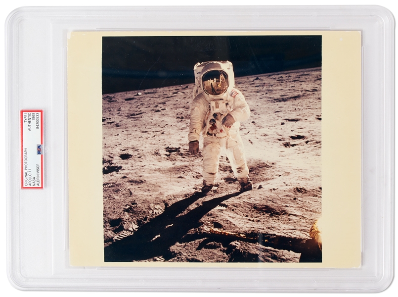 Type 1 Apollo 11 Photo on A Kodak Paper -- The Iconic Visor Photo Measuring 10 x 8