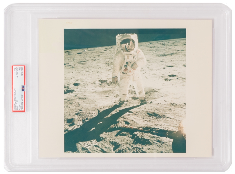 Apollo 11 Red Number Visor Photo Printed on A Kodak Paper -- Encapsulated by PSA, Measures 10 x 8