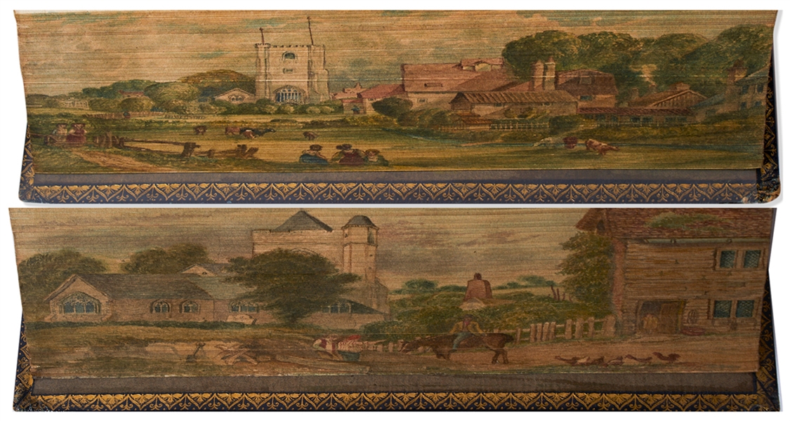 Fore-Edge Paintings Within a 2 Volume Set of ''A Commentary on the Book of Psalms'' From 1816