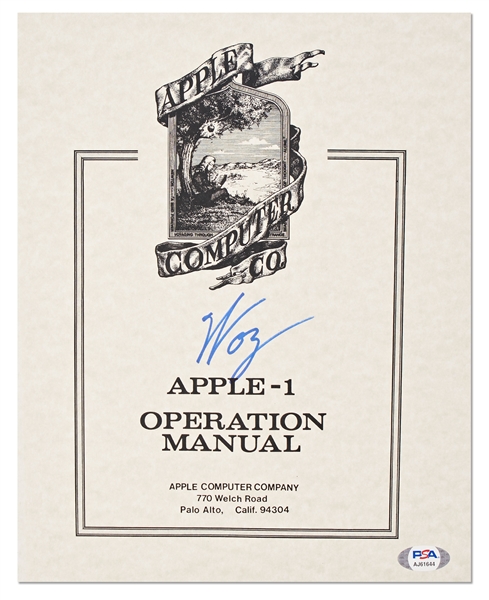 Steve Wozniak Signed Cover to the Apple-I Operation Manual -- With PSA/DNA COA