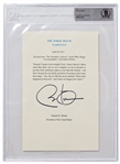 Barack Obama Signed Souvenir Speech From the 2011 White House Correspondents Dinner Where He Made Fun of Donald Trump -- Donald Trump is here tonight! -- With Beckett Encapsulation