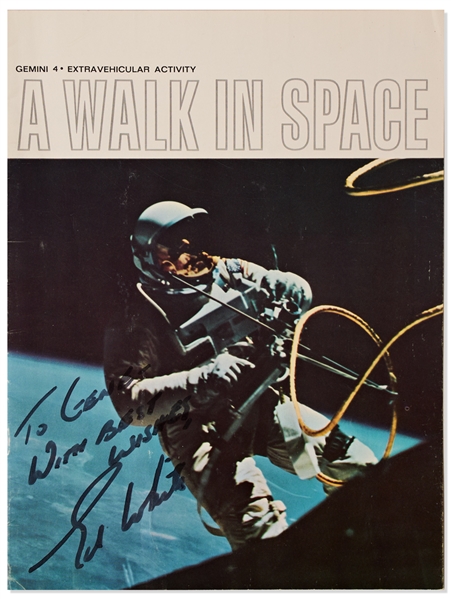 Ed White Signed Program of the First American Space Walk, ''A Walk in Space''