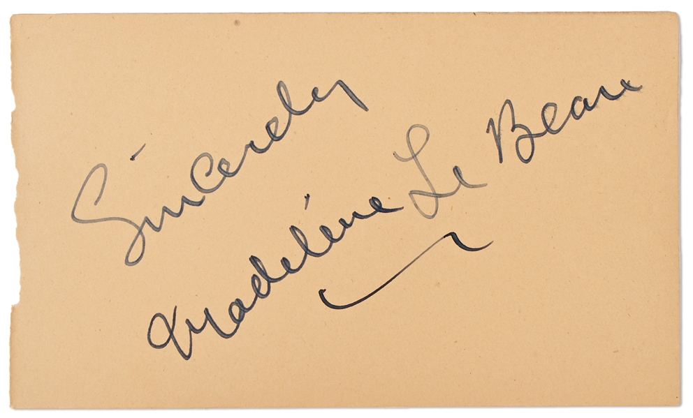 Madeleine Le Beau Signature -- The Rarest Autograph From the ''Casablanca'' Cast -- With JSA COA