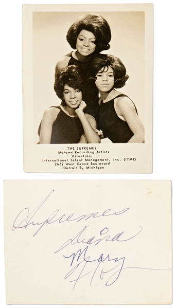 The Supremes Photo Signed by all 3, Including Florence Ballard -- With Epperson COA