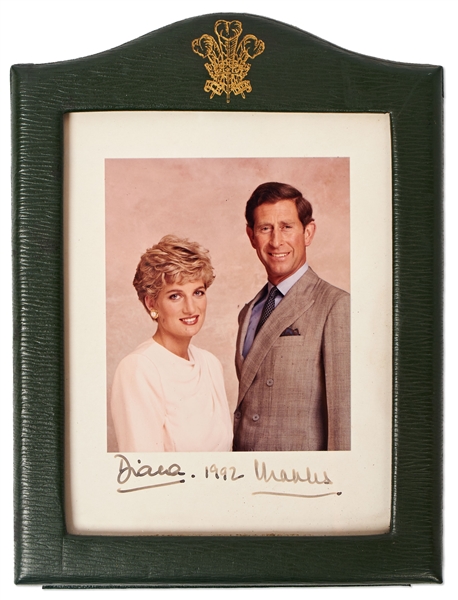 Prince Charles & Princess Diana Signed Photo From 1992 in Royal Frame -- Taken Shortly Before Their Separation